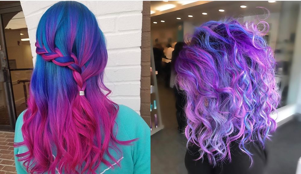 kolorowe ombre na włosach