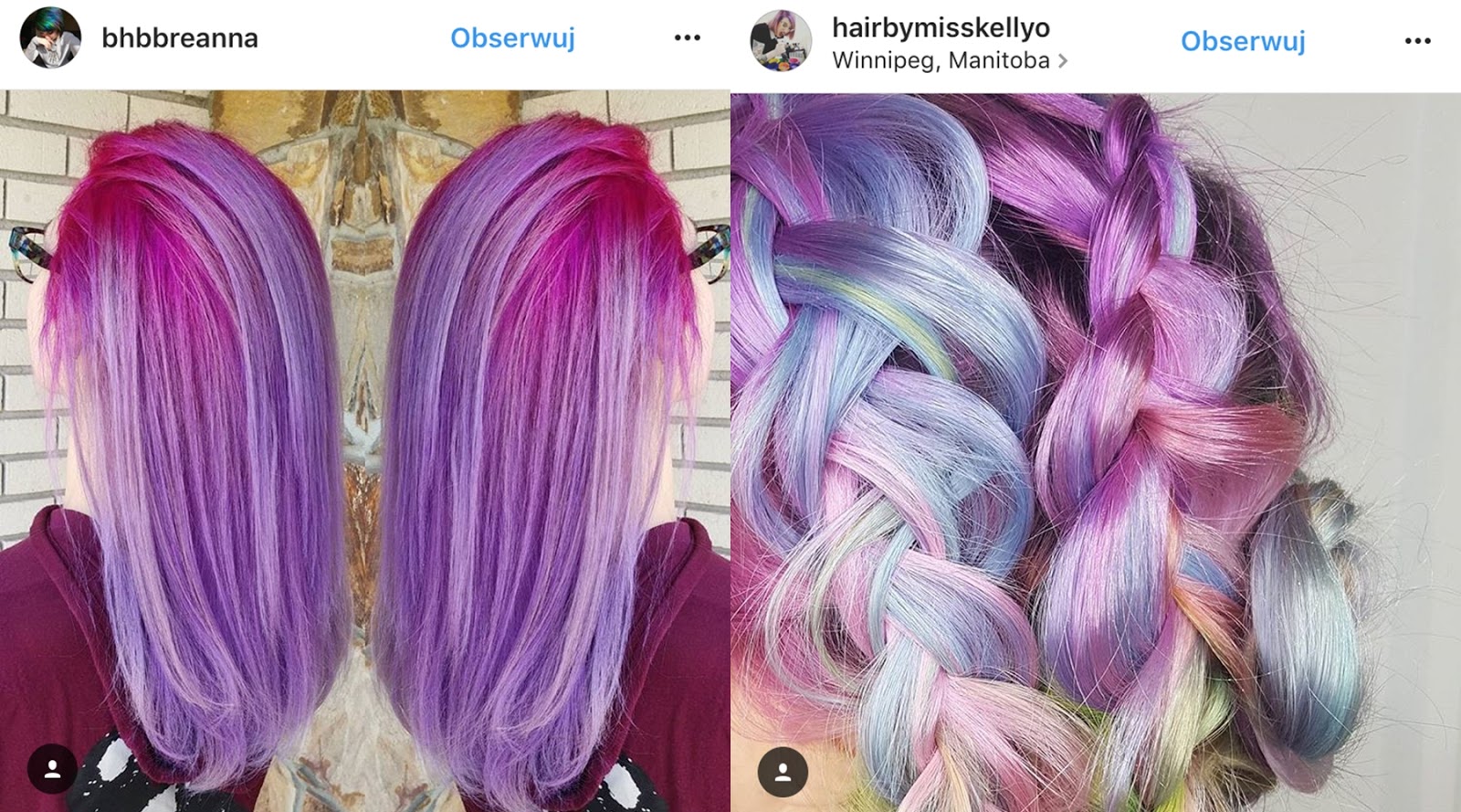fioletowe włosy