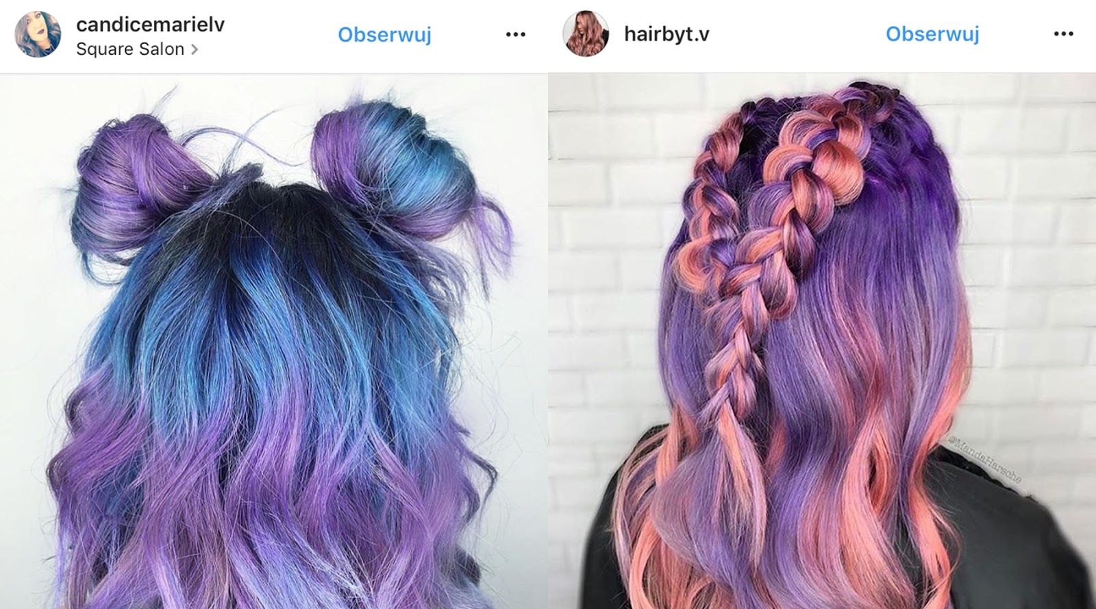 fioletowe włosy inspiracje