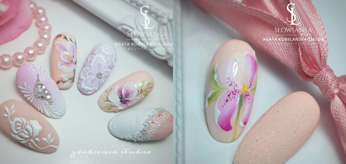 pastelowe kwiaty paznokcie